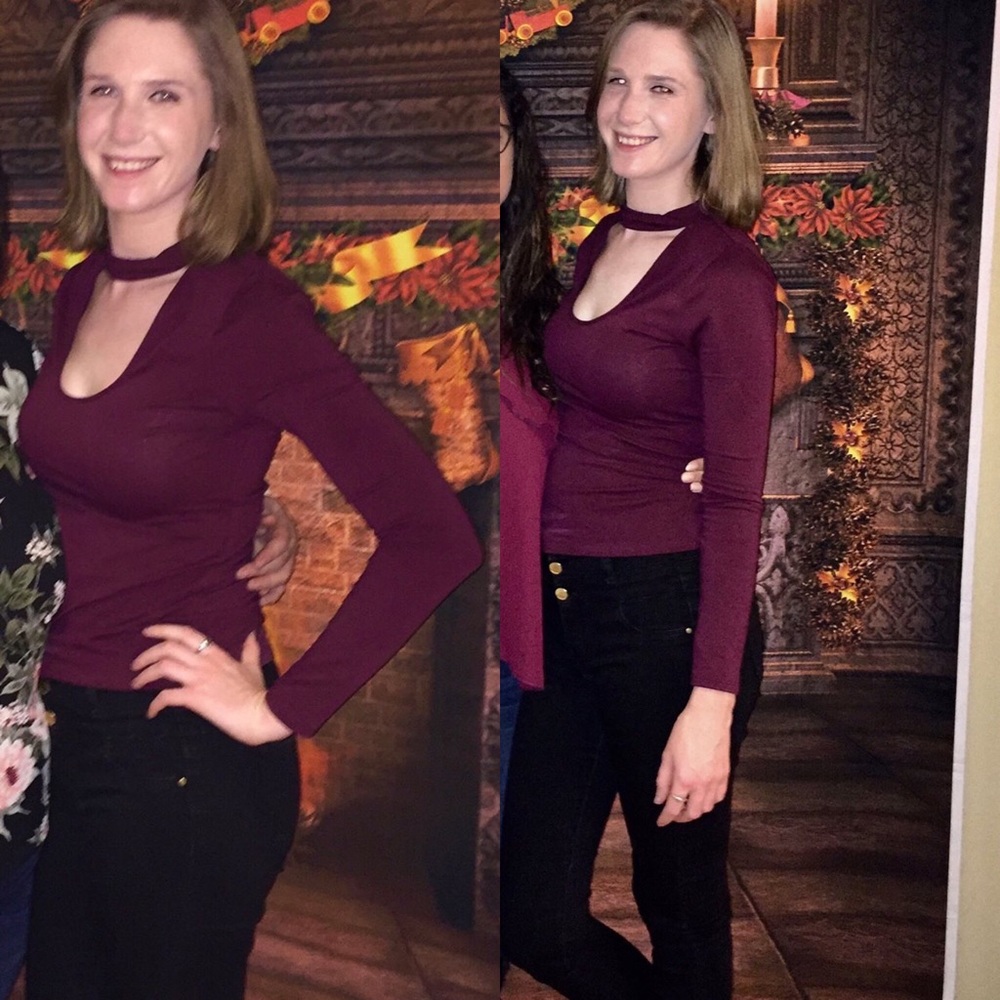 Beautiful Express Maroon Scoop Neck Top